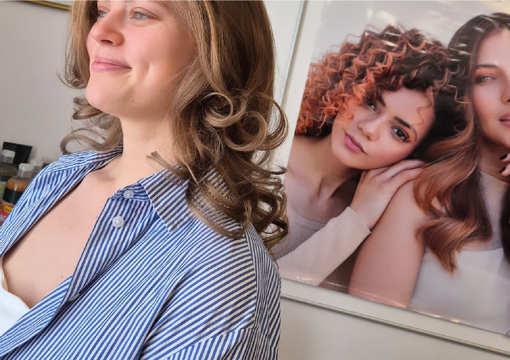 Schönes Lockenergebnis bei einer Kundin